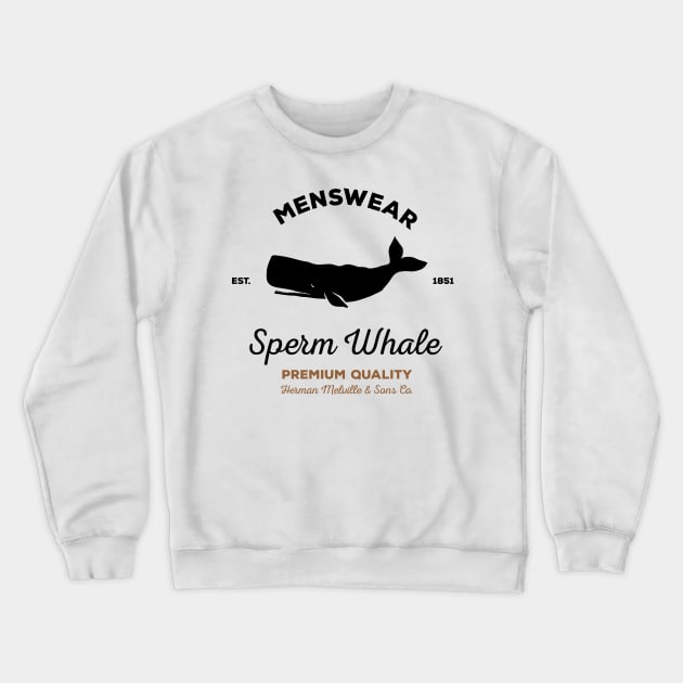 Sperm Whale menswear Crewneck Sweatshirt by JJFarquitectos